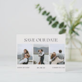 Moderne minimalistische fototrouwdag aankondigingskaart (Staand voorkant)