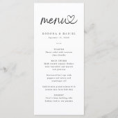 Moderne Minimalistische Fototrouwdag Menu (Voorkant)
