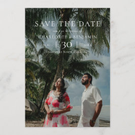 Moderne Minimalistische Fototrouwkaart 'Save the D Save The Date