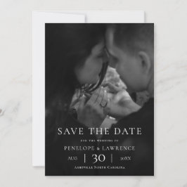 Moderne Minimalistische Fototrouwkaart 'Save the D Save The Date
