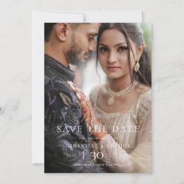 Moderne Minimalistische Fototrouwkaart 'Save the D Save The Date
