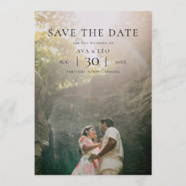 Moderne Minimalistische Fototrouwkaart 'Save the D Save The Date