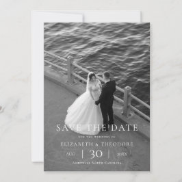 Moderne Minimalistische Fototrouwkaart 'Save the D Save The Date