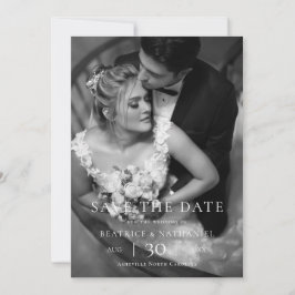 Moderne Minimalistische Fototrouwkaart 'Save the D Save The Date