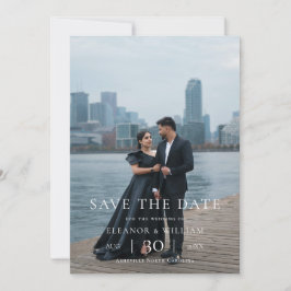 Moderne Minimalistische Fototrouwkaart 'Save the D Save The Date