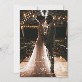 Moderne Minimalistische Fototrouwkaart 'Save the D Save The Date