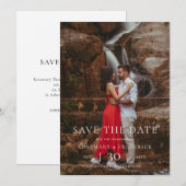 Moderne Minimalistische Fototrouwkaart Save the Da Date (Voorkant / Achterkant)