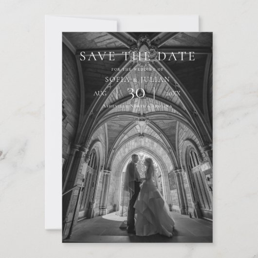 Moderne Minimalistische Fototrouwkaart Save the Da Date (Voorkant)