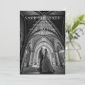Moderne Minimalistische Fototrouwkaart Save the Da Date (Staand voorkant)