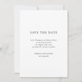 Moderne Minimalistische Fototrouwkaart Save the Da Date (Achterkant)