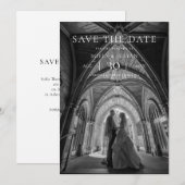 Moderne Minimalistische Fototrouwkaart Save the Da Date (Voorkant / Achterkant)