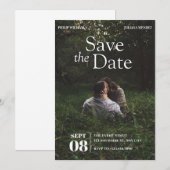 Moderne minimalistische fototrouwreportage  save the date (Voorkant / Achterkant)