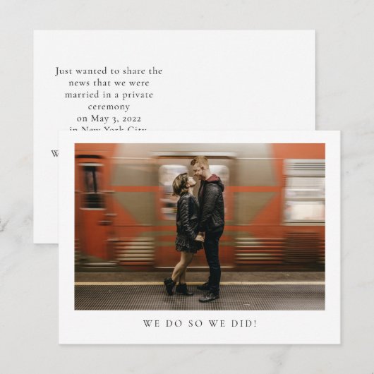 Moderne minimalistische fotouitgang aankondigingskaart (Voorkant / Achterkant)