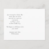 Moderne minimalistische fotouitgang aankondigingskaart (Achterkant)