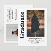 Moderne minimalistische fotouitnodiging voor afstu briefkaart (Voorkant / Achterkant)