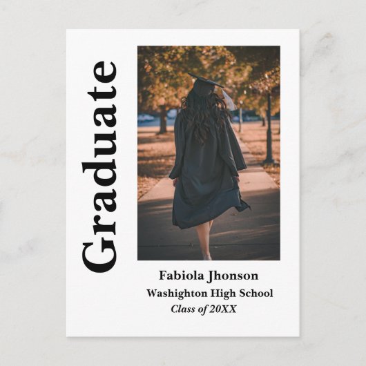 Moderne minimalistische fotouitnodiging voor afstu briefkaart (Voorkant)