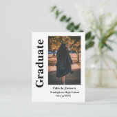 Moderne minimalistische fotouitnodiging voor afstu briefkaart (Staand voorkant)