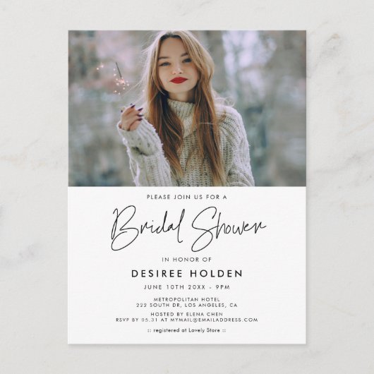 Moderne, minimalistische fotouitnodiging voor vrij briefkaart (Voorkant)