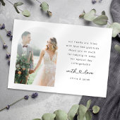 Moderne minimalistische fotowedstrijd bedankkaart