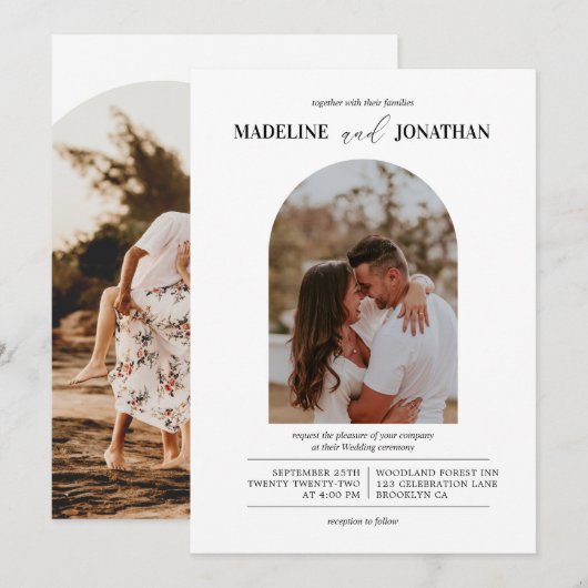 Moderne minimalistische fotowedstrijd kaart (Voorkant / Achterkant)