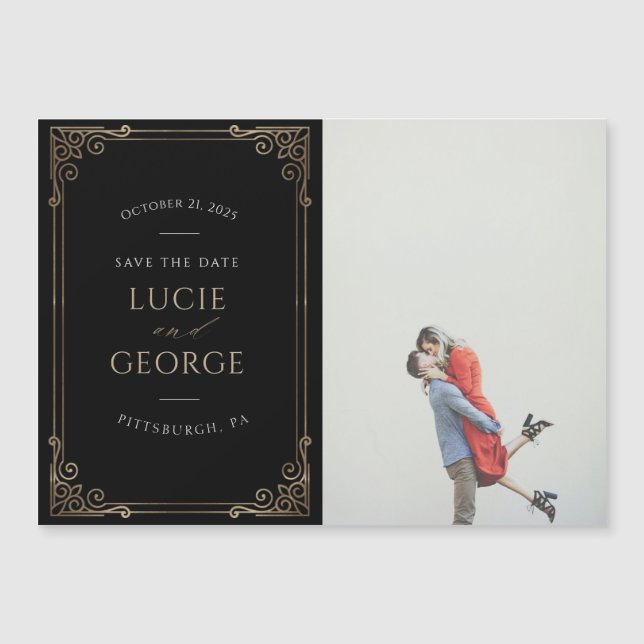 Moderne Minimalistische Frame Save the Date Magnee (Voorkant)