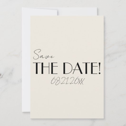 Moderne minimalistische Franse grillige retro brui Save The Date (Voorkant)