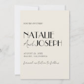 Moderne minimalistische Franse grillige retro brui Save The Date (Achterkant)