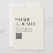 Moderne Minimalistische Franse Whimsical QR Code T Kaart (Achterkant)