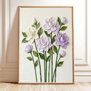 Moderne Minimalistische Gardenia Canvas Kunst voor Poster
