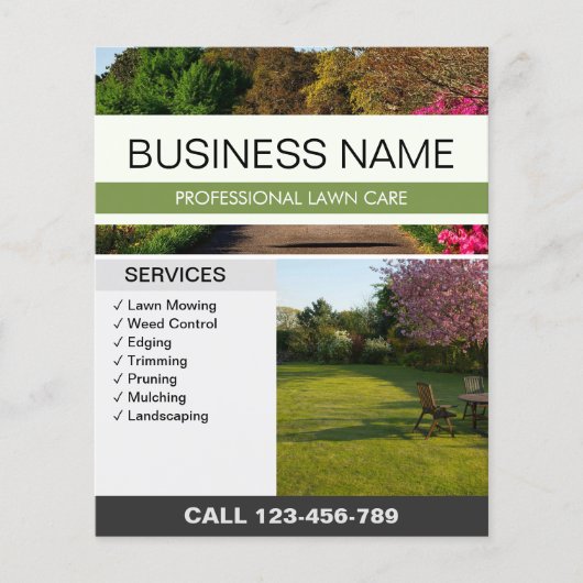 Moderne minimalistische gazon zorg en landschapsar flyer (Voorkant)