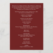 Moderne minimalistische gebladerte Crimson rode br Programmakaart (Achterkant)