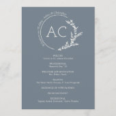 Moderne minimalistische gebladerte leisteen grijze programmakaart (Voorkant)