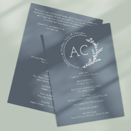 Moderne minimalistische gebladerte leisteen grijze programmakaart