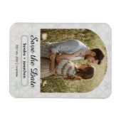 Moderne minimalistische gebogen foto gepersonalise magneet (Horizontaal)