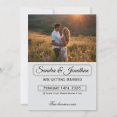 Moderne minimalistische gebogen foto gepersonalise save the date (Achterkant)