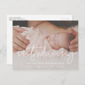 Moderne minimalistische Geboorte aankondiging foto Briefkaart (Voorkant / Achterkant)