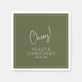 Moderne minimalistische gedempte mos bruiloft servet