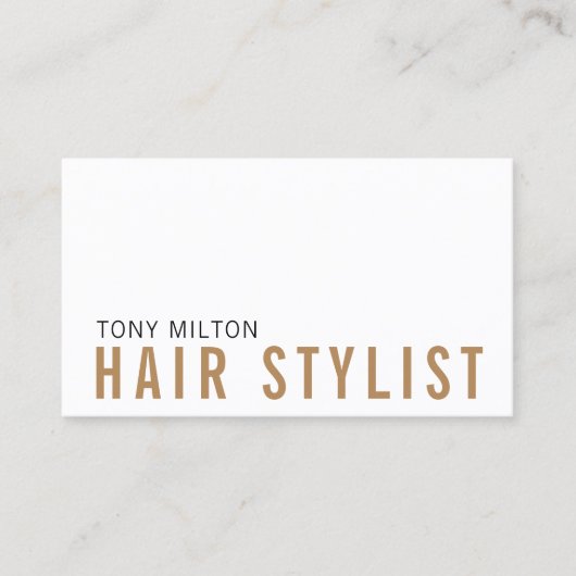 Moderne minimalistische gedrukte Kraft witte kappe Visitekaartje (Voorkant)