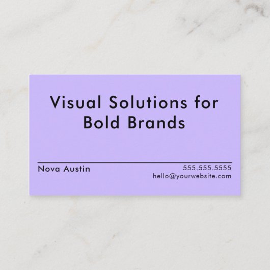 Moderne minimalistische gedurfde grafisch ontwerpe visitekaartje (Achterkant)