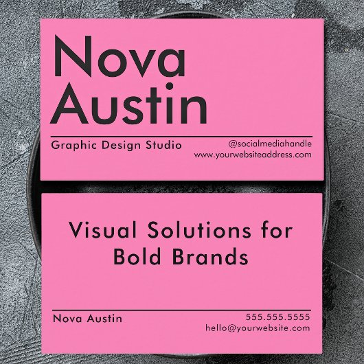 Moderne minimalistische gedurfde grafisch ontwerpe visitekaartje