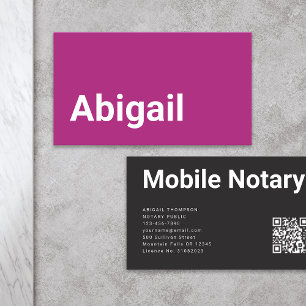 Moderne minimalistische gedurfde roze mobiele nota visitekaartje