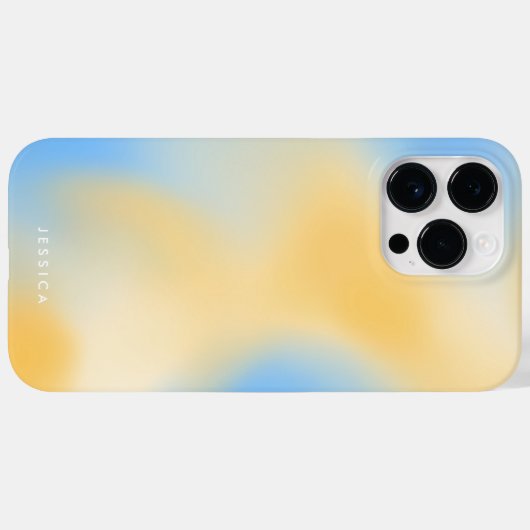 Moderne minimalistische geel blauwe gradiënt kleur Case-Mate iPhone case (Achterkant (horizontaal))