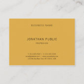Moderne minimalistische geel bruin eenvoudige Sjab Visitekaartje (Achterkant)