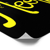 Moderne, minimalistische geel- en zwarte kattentyp poster (Hoek)