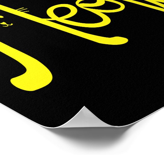 Moderne, minimalistische geel- en zwarte kattentyp poster (Hoek)