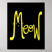 Moderne, minimalistische geel- en zwarte kattentyp poster (Voorkant)