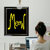 Moderne, minimalistische geel- en zwarte kattentyp poster