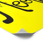 Moderne, minimalistische geel- en zwarte kattentyp poster (Hoek)