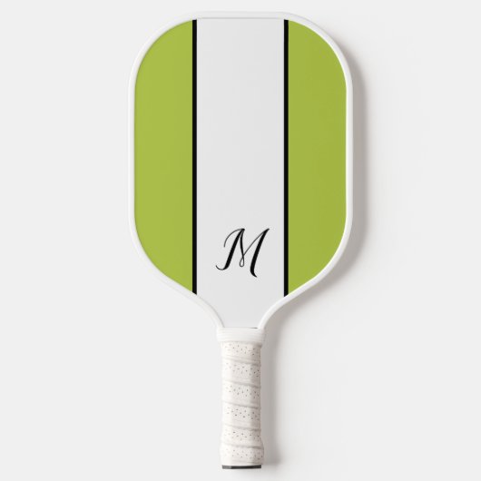 Moderne Minimalistische Gegemonogrammeerde Beginle Pickleball Paddle (Voorkant)