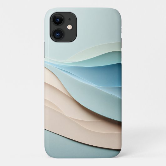 Moderne Minimalistische Gelaagde Papiergolven - El Case-Mate iPhone Case (Achterkant)